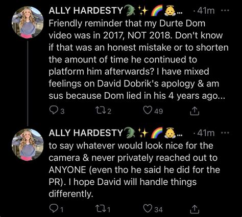 ally hardesty of leak|Ally Hardesty Said David Dobrik Apologized About。